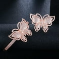 thumbnail image 6 of Cubic Zirconia 585 Rose Gold Big Butterfly Open Bracelet Bangle Ring Jewelry Set, 6 of 9