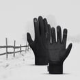 thumbnail image 2 of Guantes de invierno resistentes al viento, cálidos, con pantalla táctil y antideslizantes para conducir y hacer senderismo. Para hombre. Color negro. XL negro, 2 of 9