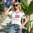 thumbnail image 5 of Fabrcox 1776-2026 250 Anniversary USA Shirts Flag Print V Neck T Shirts for Women Short Sleeve Celebration Patriotic Freedom 4th of July Shirts for Women Funny White M, 5 of 6