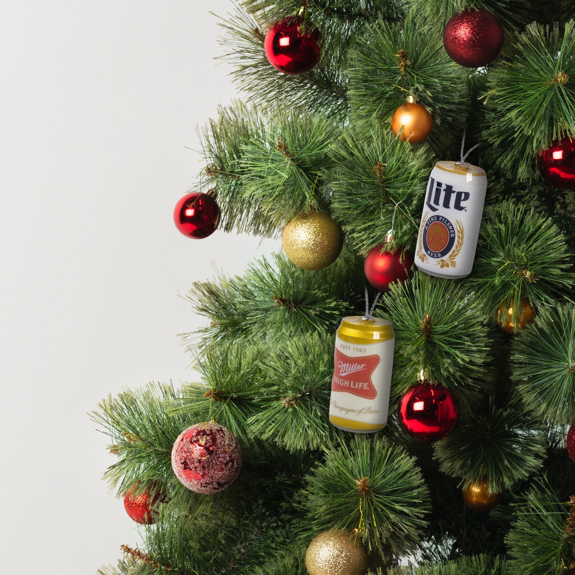 Miller Lite & Miller High Life Mini Can Ornament 2-pack Collectible Holiday Decor