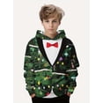 thumbnail image 4 of Sudadera con capucha para niños con estampado navideño de Papá Noel y renos, sudadera informal de manga larga para niños, sudadera para niños, tops de primavera y otoño, 4 of 4