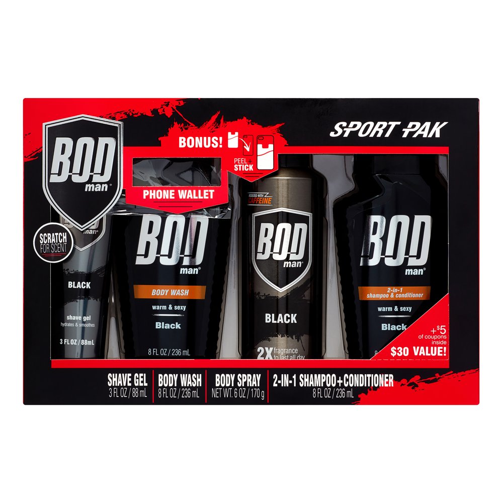 Bod Man Black Sports Pak Gift Set (30 Value)