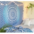 thumbnail image 2 of Oussum Floral Tapestries , Blue and White Ombre Tapestry, 2 of 4