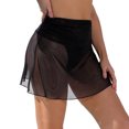 thumbnail image 3 of MSJUHEG Women Beach Sarong Swimsuit Skirt Beach Dresses Scarf for Swimwear Swim Cover Up Beach Cover Up Bikini Wrap Solid Color Mesh Coverup Wrap Skirt Women's Fashion Scarves Z4 Black L, 3 of 8