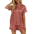 thumbnail image 2 of Conjuntos De Ropa De Dormir Para Mujer, Ropa De Dormir De Color Puro, Cintura Elástica, Bolsillo Con Cierre De Botón Para Dama Para La Noche, 2 of 4