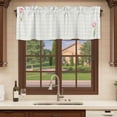 thumbnail image 6 of 2 Pack Valances for Window, Pink Spring Floral Short Curtains for Kitchen Bedroom Living Room, Tulip Yellow Plaid Summer Botanical Rod Pocket Small Window Treatment Valance Drapes 60 x 18 Inch, 6 of 8