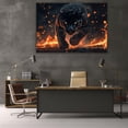 thumbnail image 5 of Mudket Framed Panther with Orange Eyes Canvas Wall Art, Cool Leopard Print Wall Decor, Wild Animal Wall Art Ready to Hang - 12"L x 8"W, 5 of 10