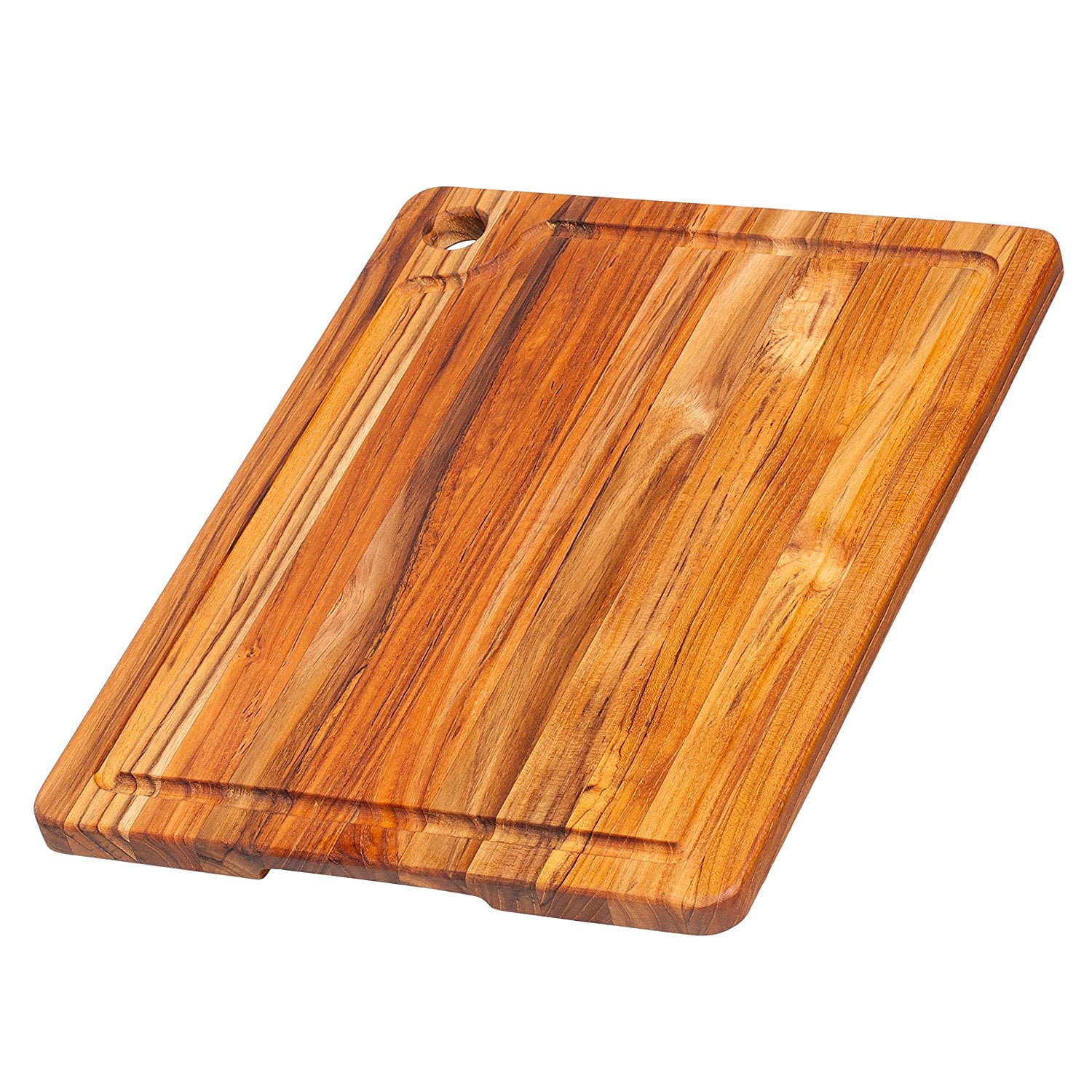Teakhaus Rectangle Edge Grain Cutting Board With Corner Hole And Juice Canal, 16 x 12 x 0.75