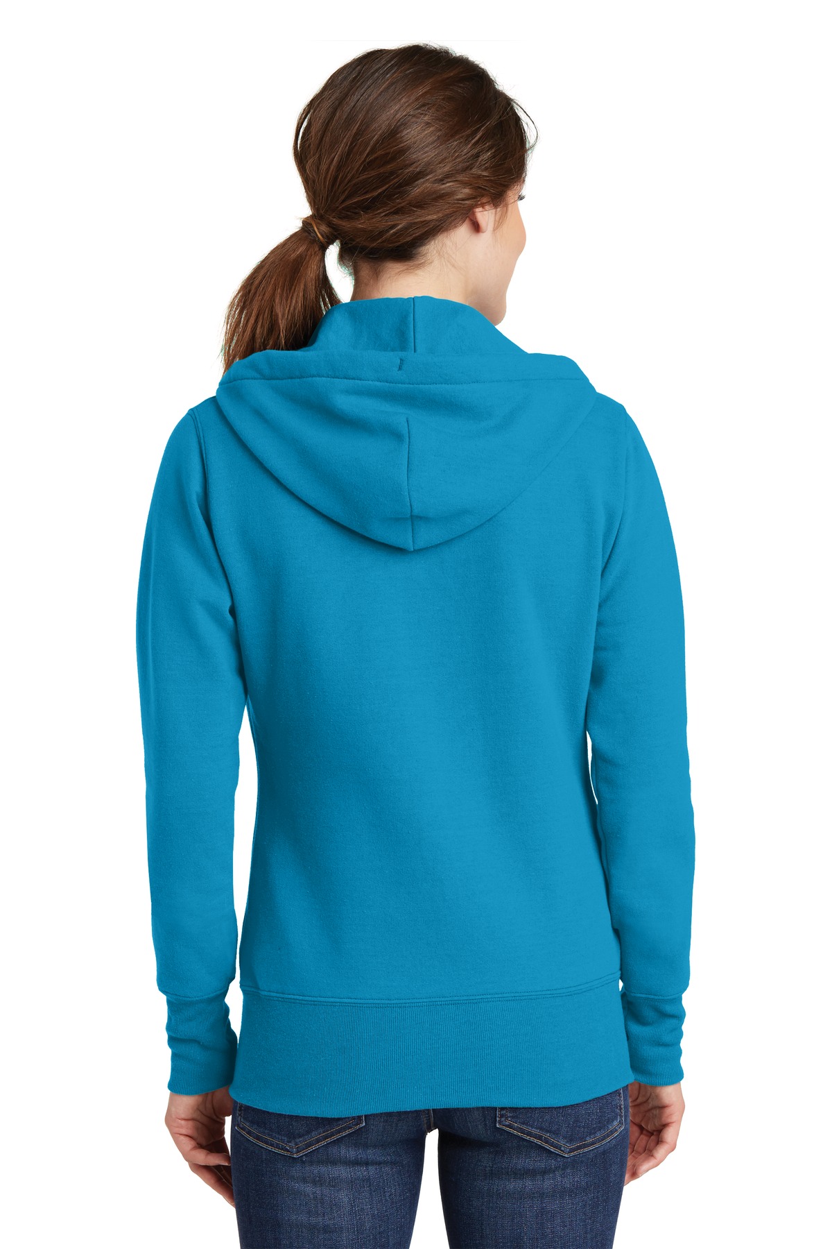 Port & Company Ladies Core Fleece Full Zip Hooded Sweatshirt-2XL (Neon Blue) - image 2 of 6