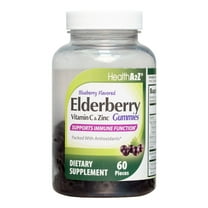 HealthA2Z Elderberry Gummies With Vitamin C And Zinc, 30: 1 Fruit Extract 4500mg Real Elderberry Fruit, , 60 Count