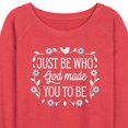 thumbnail image 2 of Instant Message - Just Be Who God Made You To Be - Women's Lightweight French Terry Pullover, 2 of 6