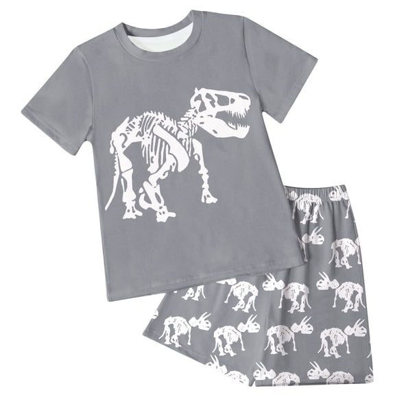 Toddler Boys Girls Clothing Set Easter Tee Shorts 3-4 Years 4-5 Years 5-6 Years Lightweight Breathable Cotton Elastic Waist School Day Cute Design (5-6Years,Grey)