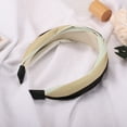 thumbnail image 7 of Unique Bargains Color Block Knotted Wide Headband Fashion Hair Accessories for Women Black Gray 1.57" Width, 7 of 7