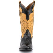 FERRINI Men's Nash Ostrich Leg R-Toe Black Boots, Size: 11.5 (1141104115D)