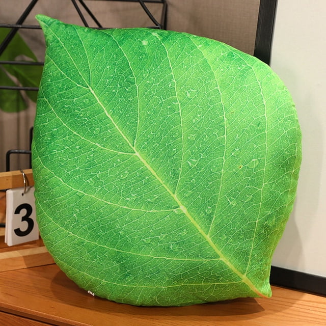 Almohada decorativa de hojas, cojín de poliéster verde con estampado de doble cara, diseño realista y suave comodidad para sofá, cama, sala de estar, idea de regalo para el hogar.,Vsgery