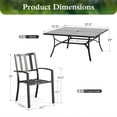 thumbnail image 7 of Sophia & William 9 Piece Outdoor Patio Dining Set 57.5" Square Table and Metal Stackable Chairs Furniture Set for 8, Black, 7 of 7