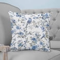 thumbnail image 4 of 18x18 Pillow Covers Set of 2, Blue Floral Birds Throw Pillow Covers Decorative Couch Cushion Case, Farmhouse Flowers Pastoral Microfiber Square Pillowcases for Bedroom Car Living Room, 4 of 7