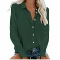 thumbnail image 1 of AherBiu Fall Shirts for Women 2024 Trendy V Neck Button down Shirts Fall Dressy Casual Work Collared Blouses, 1 of 7