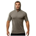 thumbnail image 1 of pstuiky camisetas de manga corta para hombre, Blusa tipo túnica holgada de manga corta con capucha para hombre, de verano, de secado rápido, elástica y con protección solar. m, 1 of 5