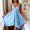 Sky Blue, variant on FDGIU Women's 2026 Summer Spaghetti Strap V‑Neck Satin Nightgown, Lace Trim Bow Front Irregular Hem Sleeveless Sleep Dress for Loungewear