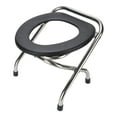 thumbnail image 1 of Foldable Toilet Chair, Stainless Steel Portable Toilet Chair with Non Slip Base, Multifunctional Commode Chair for Adults, for Travel, Camping, 1 of 7