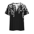thumbnail image 5 of Offre à Durée Limitée Iumwxz Tunique Tendance Décontractée Grande Taille Ourlet Arrondi Blouses T-Shirts pour Femmes Tunique à Motif Floral Hauts Manches Courtes Col Rond Blouse pour Femmes Économies Tenue Décontractée Quotidienne, 5 of 5