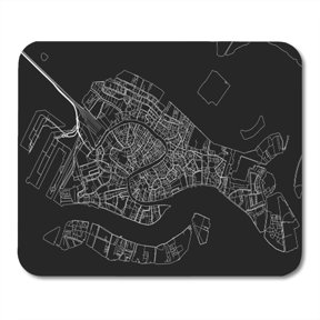SIDONKU Black and White City Map of Venice Well Organized Mousepad Mouse Pad Mouse Mat 9x10 inch