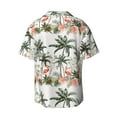 thumbnail image 2 of Xecao offers the Flamingo Palm Trees for Men's Casual Short-sleeved Shirt, a button-up collared shirt with a pocket, perfect for beach vacations and yacht travel in the Medium size., 2 of 7