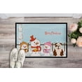 thumbnail image 2 of Merry Christmas Carolers English Bulldog Brindle White Door Mat, 2 of 4