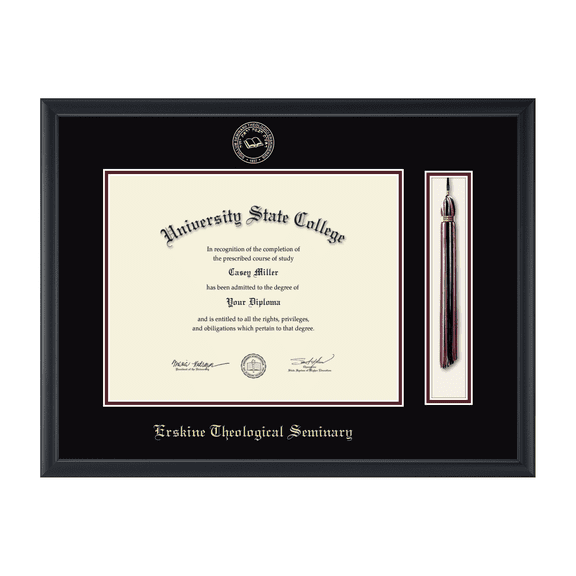 Framerly - Erskine Seminary Tassel Diploma Frame In Black Moulding