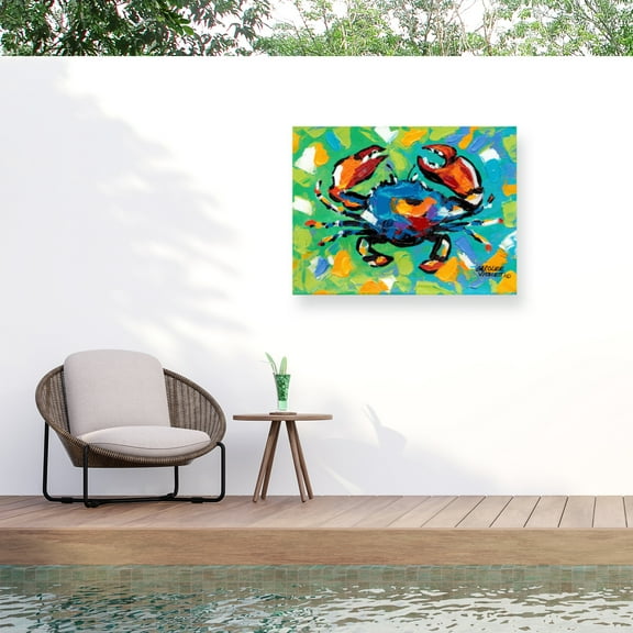 Carolee Vitaletti 'Seaside Crab II' Outdoor Canvas 14x14