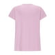 thumbnail image 5 of Tops de Verano de Mujer Suelto Ajuste Primavera Y Verano Suéter Casual Color Sólido Manga Corta Cuello Redondo, Camiseta Suelta de Poliéster, 5 of 9