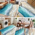 thumbnail image 6 of Aqua Blue Beach Area Rug 3x5 FT, Non Slip Entryway Bedside Carpet, Coastal Seawaves Sand Shore Scenery Washable Soft Floor Carpet Indoor Mat Non-Shedding Throw Rug for Dorm Kitchen Home Office, 6 of 9
