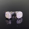 thumbnail image 2 of 2 Carat Round Cut Moissanite Halo Cluster Stud Earrings 14K White Gold Plated Silver, 2 of 2