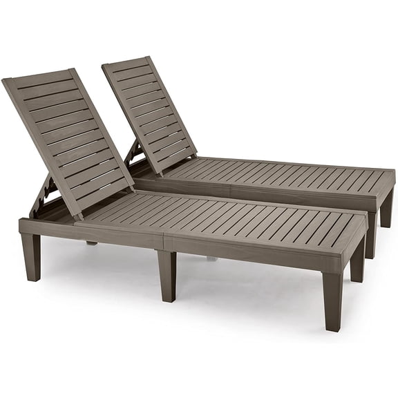 DWVO 2 Pcs Chaise Outdoor Lounge Chairs: Adjustable Backrest, Multi-Functional Patio Loungers Easy Assembly & Lightweight, Waterproof Poolside Chaise Lounge with 330lbs Capacity, Black