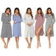Baozhu Flannel Sleep Shirts for Women Button Down Long Sleeve Nightgown ...