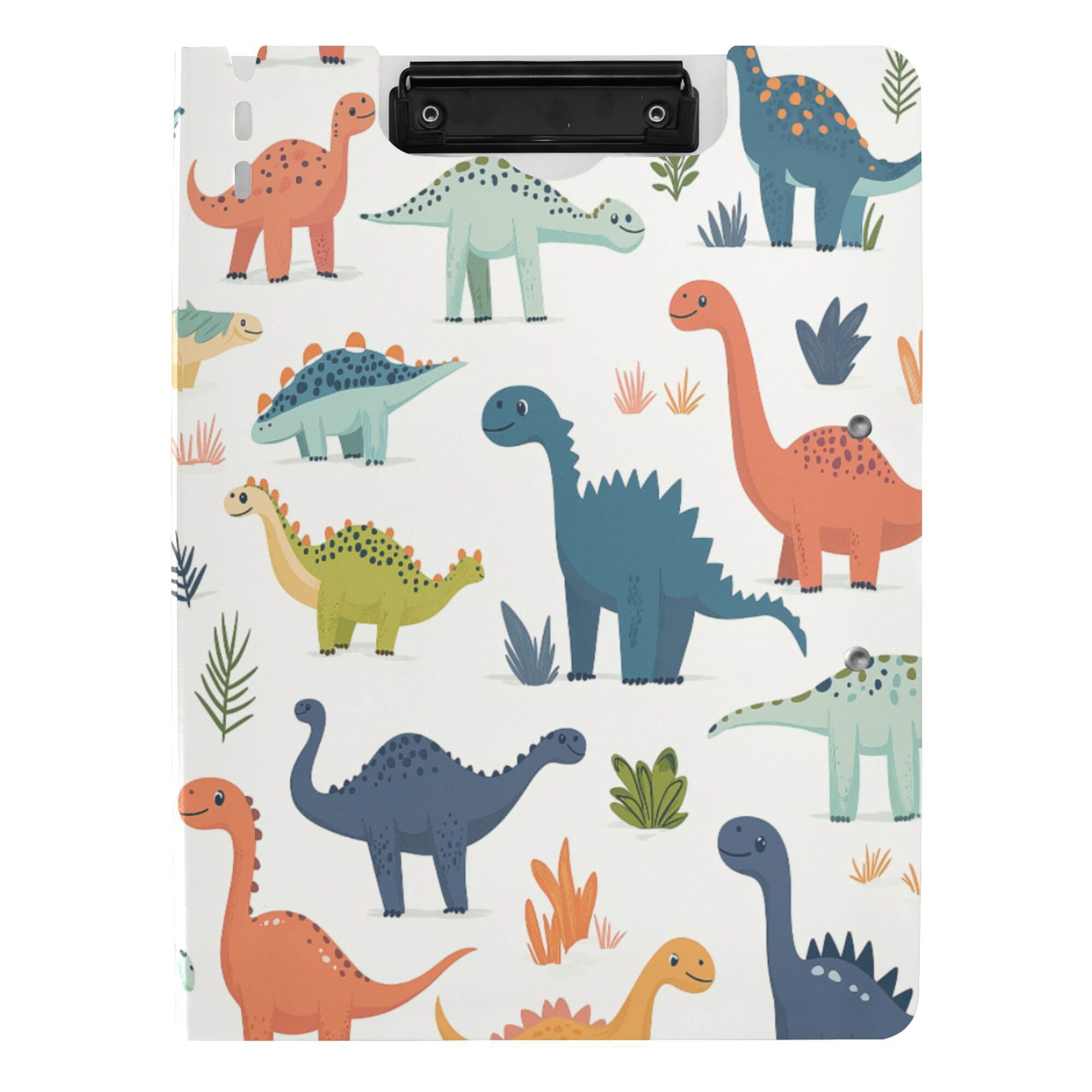 FORMRS A4 Clipboard Folder with Pen Holder Horizontal Foldable School Office Binder, Dinosaur Pattern
