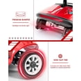 thumbnail image 5 of 4 Wheel Powered Mobility Scooters, Foldable Travel Scooter with LED Headlights, Basket and 360° Rotatable Thick Seat, 12.5 Miles Range, Electric Scooters for Seniors, Red, 5 of 7