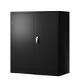 thumbnail image 2 of Locking Metal Storage Cabinet 41.6×36×18in with 2 Adjustable Shelves 2 Doors for Home Office Pantry Garage Shop, 2 of 8