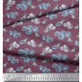 thumbnail image 2 of Soimoi Silk Fabric Clouds & Bullfinch Bird Printed Craft Fabric by The Yard 42 Inch Wide, 2 of 3