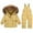 Yellow2, variant on Jalioing Toddler Girls Boys Snowsuit Set 2 Piece Hooded Down Jacket and Strap Pants Set Winter Thermal Clothes