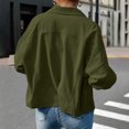 thumbnail image 5 of ClodeEU Women's Corduroy Jacket ,Lapel Button Long Sleeve Jacke,Fall Loose Casual Trendy Jacket Army Green,Womens Plus L, 5 of 8