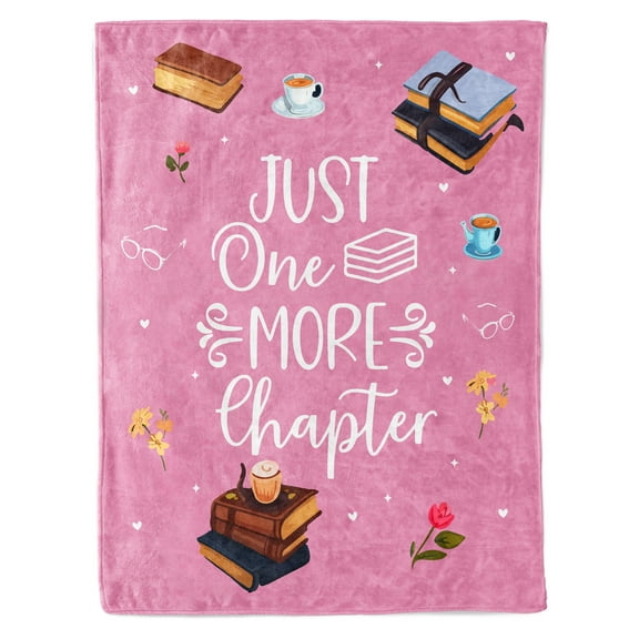 HiiKaa Book Lovers Blanket Gifts,Librarian Gifts Throw Blankets 60"x50",Book Club Gifts for Reading Lover Bookish,Best Bookworm Gifts on Birthday Christmas Graduation,Pink