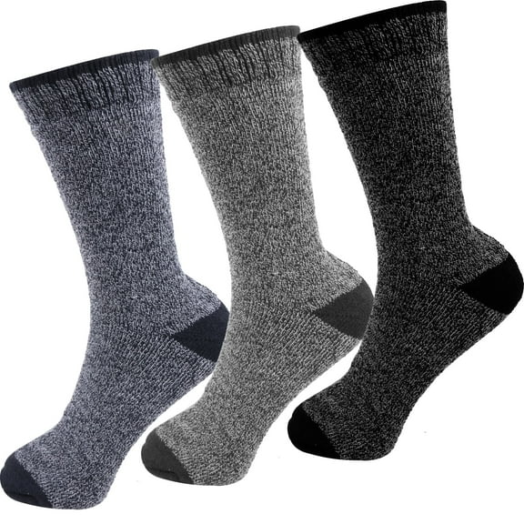 Lot 6 Pairs Men's Crew Thermal Socks Winter Heavy Duty Warm Size:10-13
