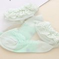thumbnail image 2 of Baby Girls Lace Princess Socks Cotton Breathable Mesh Ruffled Short Stockings Solid Color Frilly Ankle Cute Hose, 2 of 2