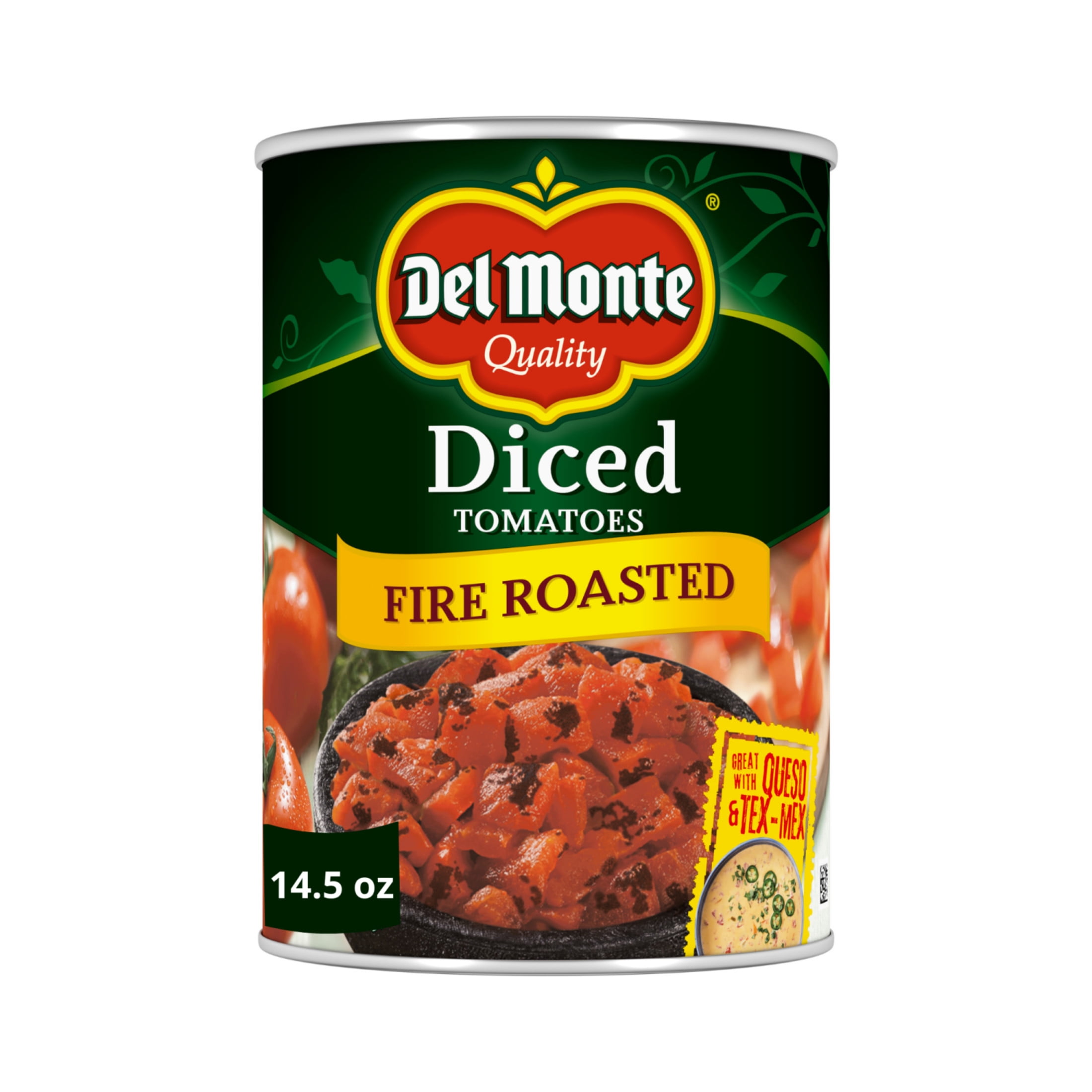 (3 pack) Del Monte Fire Roasted Diced Tomatoes, 14.5 oz Can