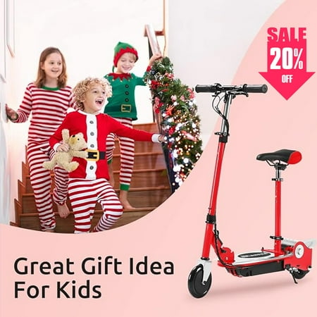 Maxtra E120 Folding Electric Scooter With Seat For Kids Ages 6-12, 60 Mins Long Battery Life, Removable Seat 2 Riding Styles, 155Lbs Max Load