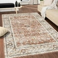 thumbnail image 1 of Boho Vintage Round Rug ft- Faux Wool Dreely Washable Area Rug Small Distressed Throw Rugs Floor Carpet for Door Mat Entryway Bedrooms Laundry (Round - ; Diameter Border ), 1 of 6