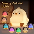 thumbnail image 2 of Luz nocturna LED linda de pingüino, lámparas kawaii regulables con temporizador para guardería, lámpara cabecera silicona súper blanda USB recargable control táctil, utilizada Pingüino, 2 of 6