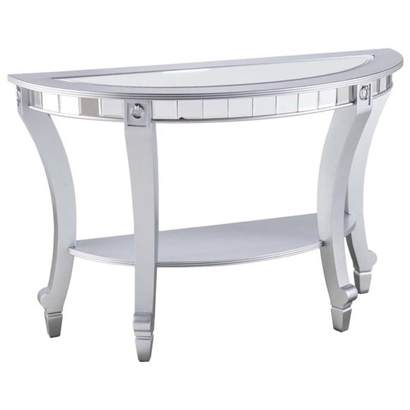 SEI Furniture Lindsay Glam Demilune Mirrored Console Table